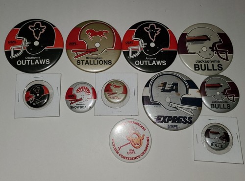 1980 'S USFL Football  Pinback Button LOT OF 11  - Picture 1 of 3
