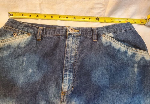 Vintage Denim Lizwear Jeans Skirt Women's Size 16 Slant Pockets Bleach Wash - Picture 5 of 10