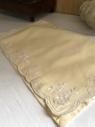 BOLSO DE LENCERÍA BORDADO VINTAGE ALGODÓN FRANCÉS festons c1930 - Imagen 11 de 12