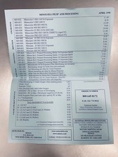 Minox Original April 1998 8x11 Cameras  Accessories Film  Processing Sheet