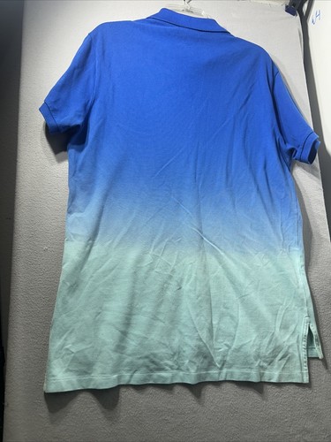 Polo Ralph Lauren Polo Shirt Grande Ombra Blu Dip Dye Tie Dye Orange Pony - Foto 11 di 18