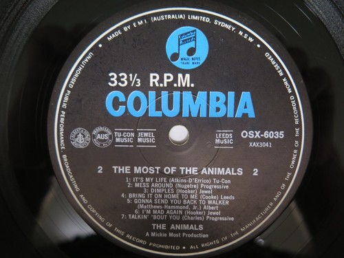 THE ANIMALS - THE MOST OF THE ANIMALS - MEGA RARE OSX 6035 MONO PRESS - 1965. EX - Picture 7 of 11