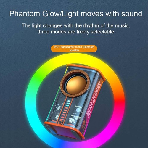 Transparenter Mecha Mini Wireless Bluetooth 5.0 Lautsprecher Bass Micro Tragbarer Speaker - Bild 13 von 16