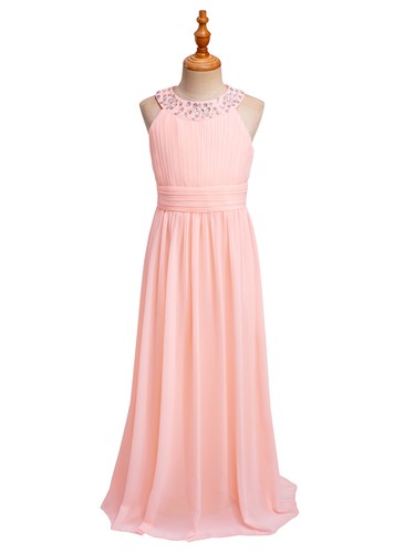 Girls Sequins Chiffon Dress Princess Pageant Prom Gown Party Bridesmaid Costume - Picture 26 of 70