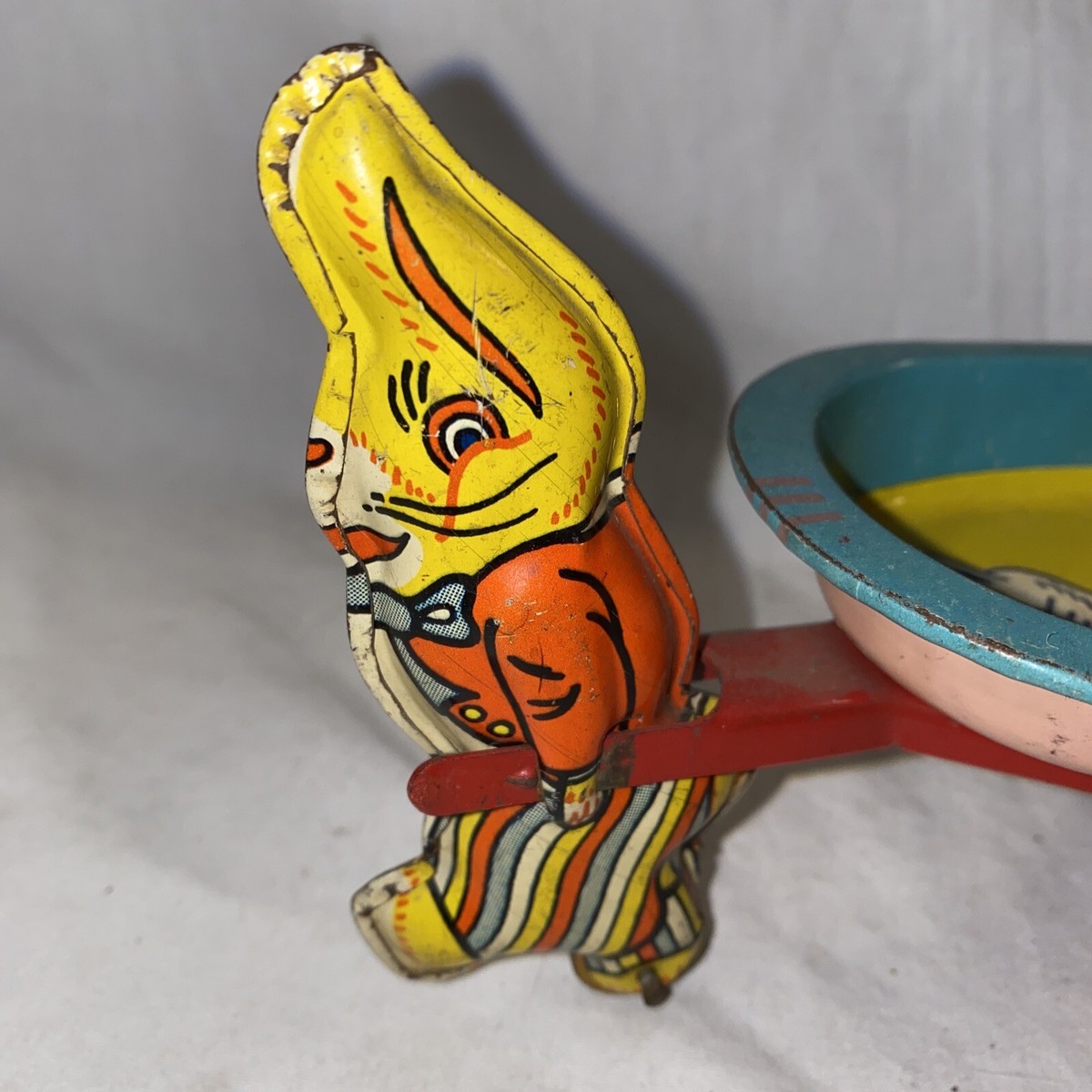 50's ガンド クリエーションJ.Swedlin バニーラビット　ペロりん Vintage 50s Wyandotte Toys Tin Happy Easter Bunny Pulling