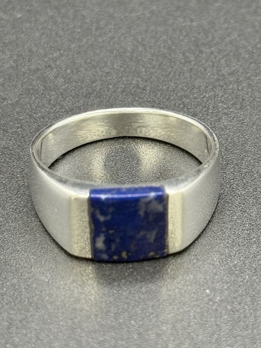 Anello in argento sterling con lapislazzuli originali misura 10,75 nuovo - Foto 7 di 9