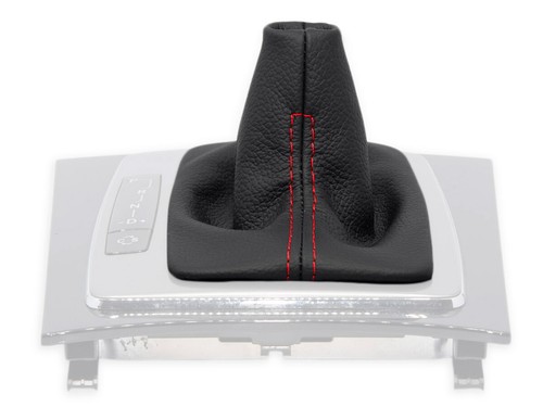 FOR MERCEDES W204 C-CLASS AUTOMATIC 07-11 GEAR SHIFT GAITER LEATHER STITCH RED - Picture 3 of 5