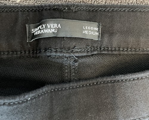 Leggings donna SIMPLY VERA WANG denim nero medio vita alta jeans tutto il giorno - Foto 6 di 12
