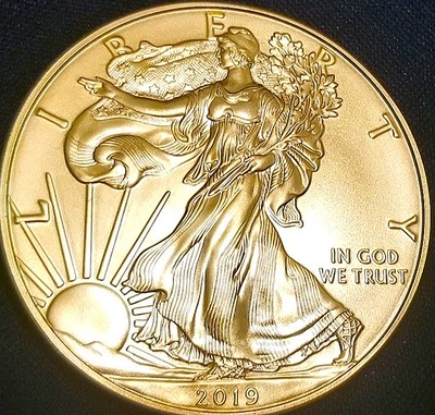 2015 PEGASUS 24k Gold Gilded 1oz .999 pure Silver Coin 1