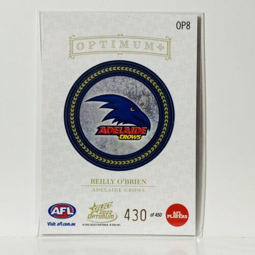 2022 Select AFL Optimum Plus Riley O'Brien Adelaide Crows 430/450 OP8 - Picture 2 of 3