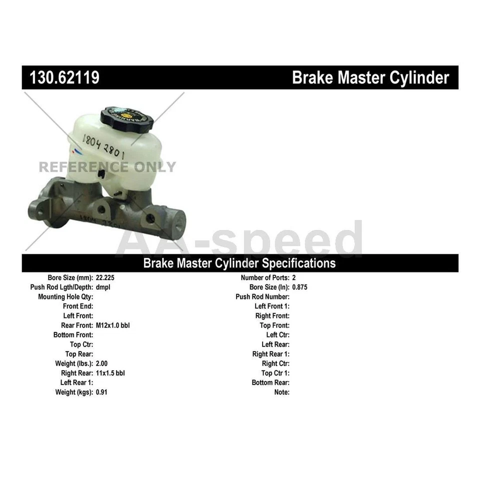 Cilindro maestro de freno para Chevrolet Cavalier 2000 2001 2002 2003 2004 2005 Foto 3 de 4