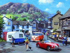 V0938 England Landscape Town Cars Beautiful Oil Painting Decor WALL POSTER PRINT