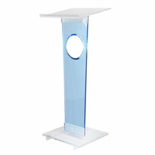 Kingdom TKLCONTBLUE Acrylic Blue Contender Podium - Modern Tapered Design