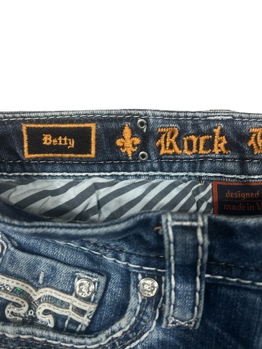 Rock Revival Jeans Betty Sequins Leather Inserts Easy Shorts 27 - Picture 4 of 5