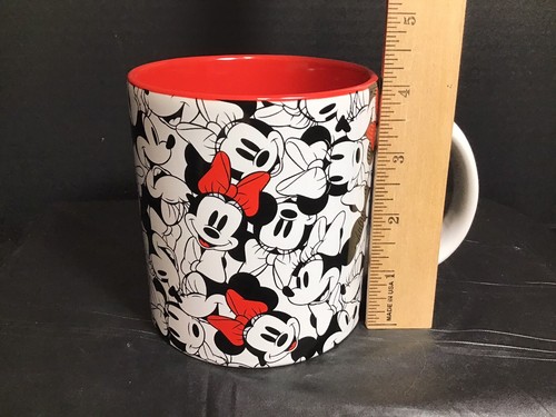 Taza de café Disney Minnie Mouse con lazo rojo negra roja blanca grande 20 OZ nueva - Imagen 5 de 5