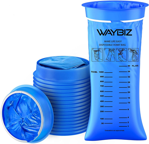 Paquete de 16 bolsas de vómito 1000 ml, bolsa de barf desechable no transparente, vomitar y emes - Imagen 8 de 12