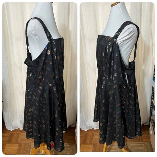 Vestido Patinador City Studios Trendy Talla Grande Punto Metálico Talla 22W Negro Metálico - Imagen 6 de 7