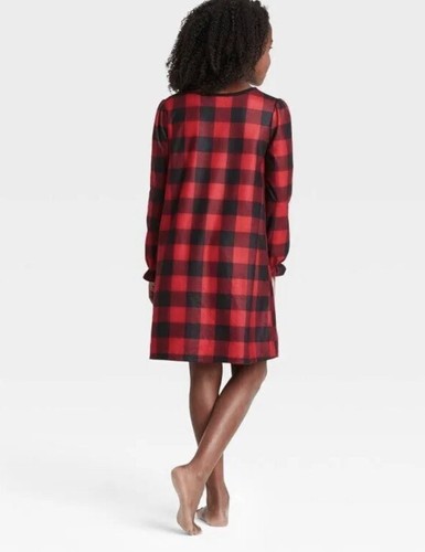 Kids' Holiday Buffalo Check Matching Family PJ's Nightgown Wondershop Red 6 (01) - Picture 3 of 5
