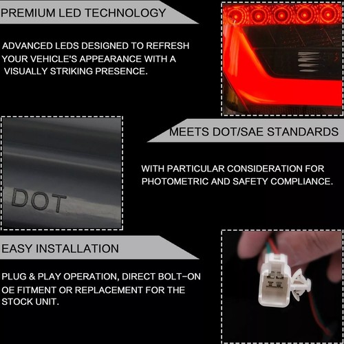Conjunto de par de luces traseras de humo para Toyota Camry 2006-2011 lámpara trasera de coche tipo EE. UU. - Imagen 5 de 12
