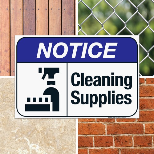 Cleaning Supplies Sign, ANSI Notice Sign, - Picture 82 of 88