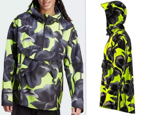ADIDAS City Escape Hooded Windbreaker Jacket Volt Black IJ5597 Men' Size L $100 - Picture 1 of 15