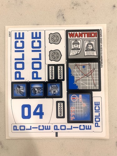 LEGO STICKER SHEET for 60044 Mobile Police Unit, New & Genuine - Picture 1 of 1