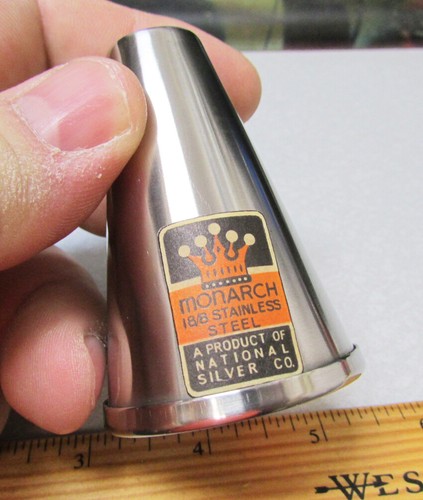 Unused Vintage Monarch Brand stainless steel Salt & Pepper shaker set new in box - Picture 6 of 7
