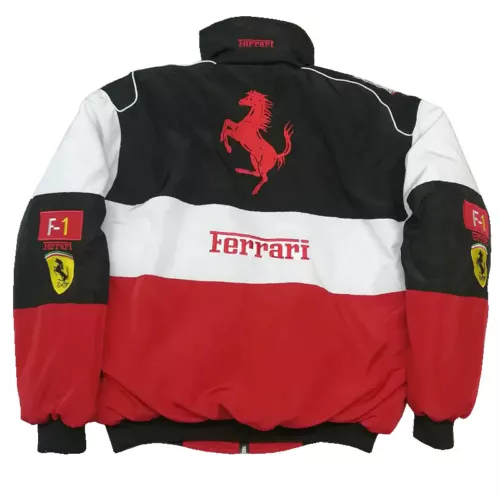 NEU Erwachsene Rennjacke Vintage, Ferrari Jacke, bestickte Baumwolle wattiert heiß - Bild 24 von 36