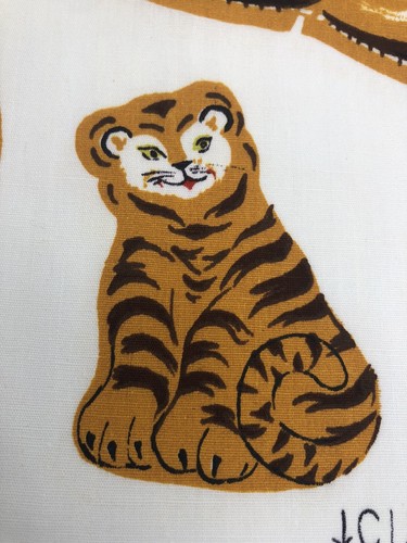 Rare! Vintage Lion Tiger Cut N Sew Craft Fabric Panel Jungle Zoo Toy Doll Pillow - Picture 9 of 11