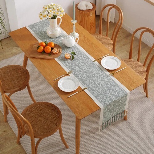 Nordic Simple Table Runner Handmade Tassel Romantic Runners Party Table Decor - Picture 6 of 26