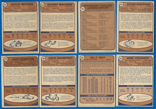 1974-75 OPC 74-75 O PEE CHEE NHL HOCKEY CARD ERROR & WRONG BACK 133-264 SEE LIST - Picture 109 of 283
