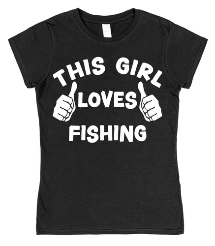 This Guy OR Girl Loves Fishing T-Shirt Unisex Girls That Fish Angler Clothing - Picture 14 of 24
