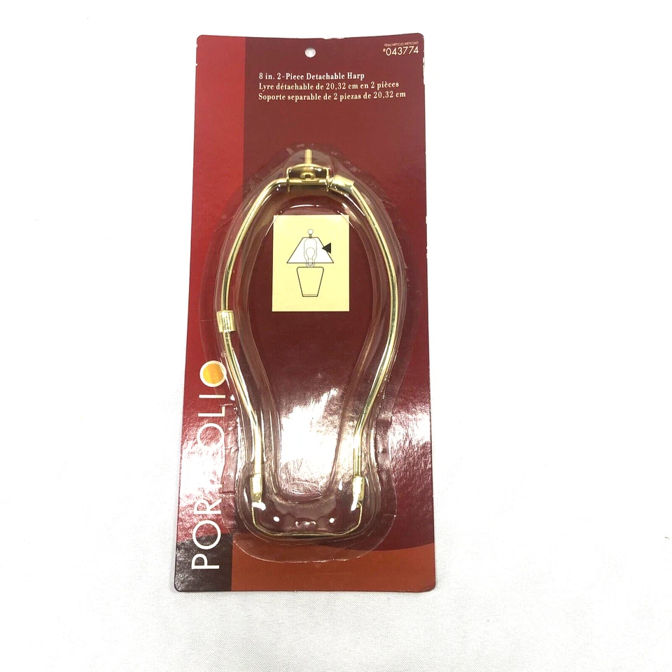 Arpa de lámpara desmontable de 8"" Portfolio enchapada en latón de 2 piezas Foto 3 de 4