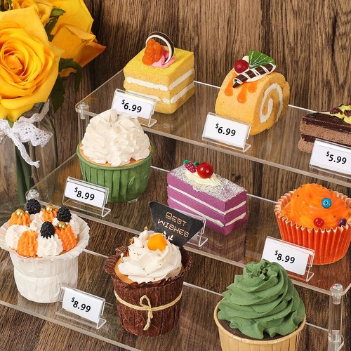 70PCS Mini Acrylic Sign Display Holders L Shape Tag Label Price Card Stand 4x2cm - Picture 4 of 8
