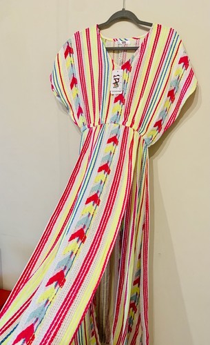 America & Beyond Rainbow Stripe Maxi Cover Up Dress S/M - Bild 4 von 8