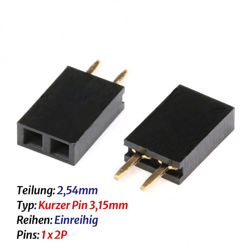 2,54mm Einreihig/Zweireihig Buchsenleiste 2 - 40 Polig Gerade Pin Header Female - Picture 22 of 53