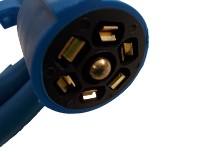 Heavy Duty 7-Way Trailer Plug Cord With Inline Waterproof Junction Box | 6 Feet Long | Leisure Cords Brand | For Travel Trailers, Campers, RVs