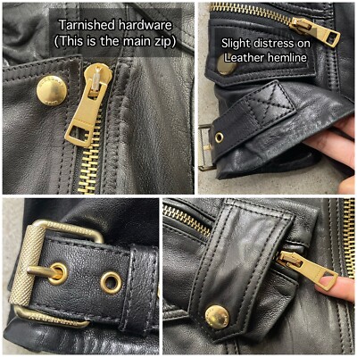 Burberry Brit Remington Quilted Leather Jacket Moto Biker XS