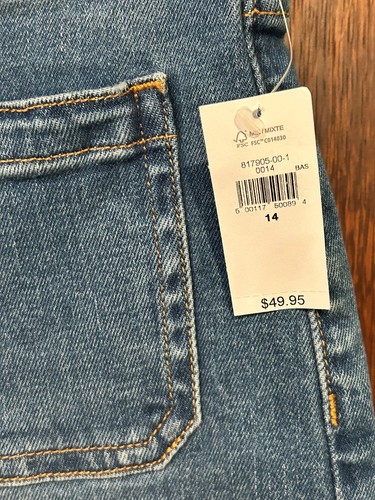 Gap Kids 70's Flare High Rise Blue Jeans Girls Size 14 Adjustable waist NWT - Picture 3 of 12