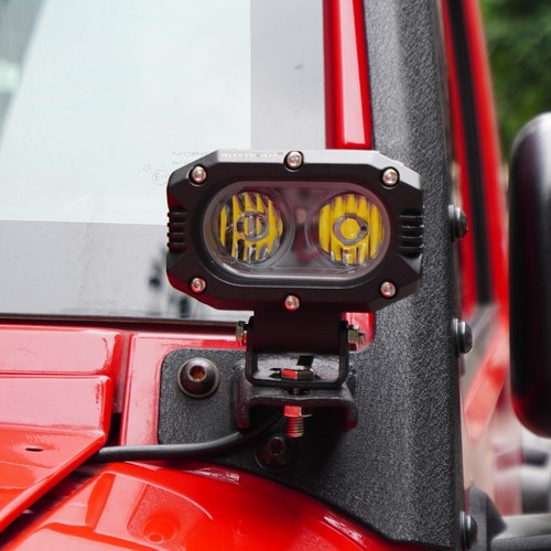 AUXBEAM 4" LED Work Lights Pods Flood Beam Driving Lamp for For Jeep Wrangler JK - Picture 11 of 12