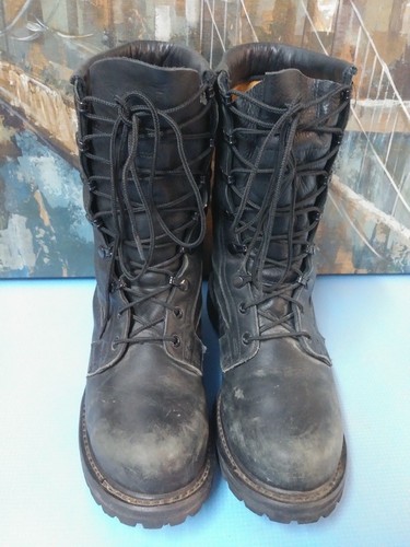 US Army Military Rocky Black Leather Combat Waterproof Boots 7.5 W - Picture 2 of 11