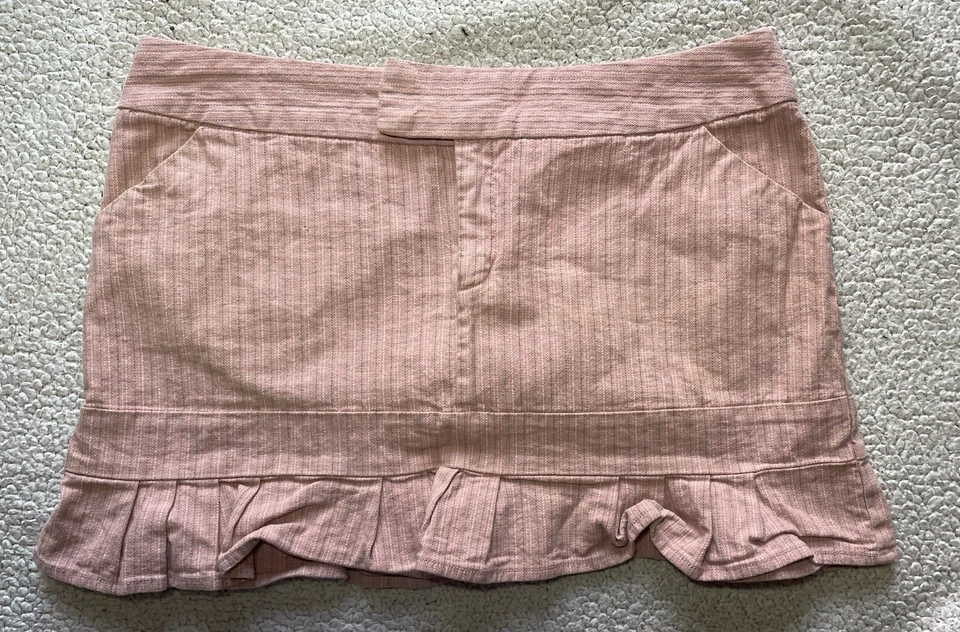 Mossimo Women's Junior Pink Striped 3/4 Sleeve Lined Blazer & Skirt Suit Sz: 11 - Image 3 of 4