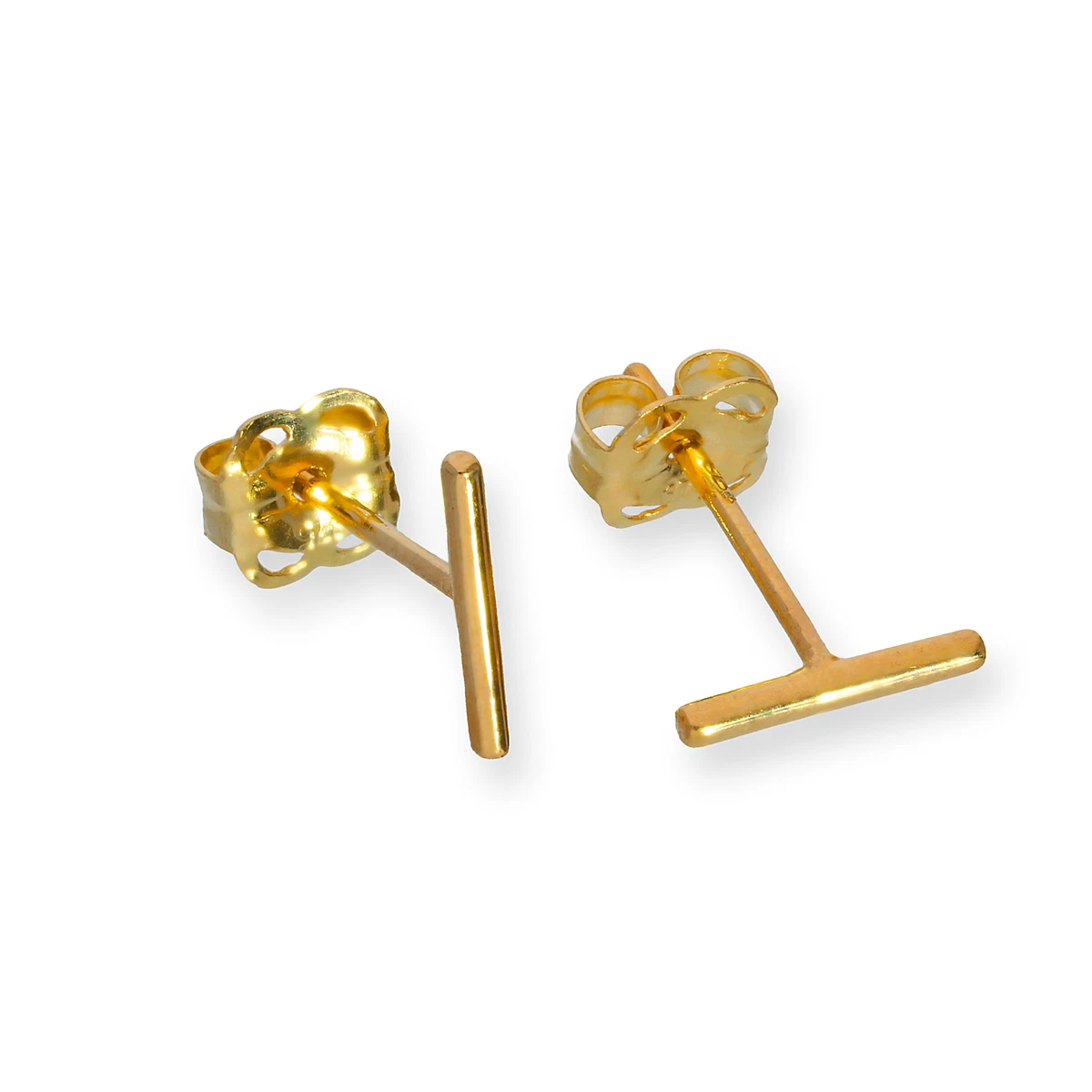 Small gold bar earrings deals