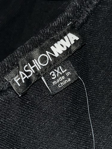 Fashion Nova Black Front Corset Lace Up Maxi Denim Skirt Sz 3XL Frayed Goth Witc - Picture 8 of 10