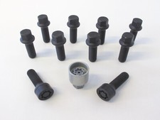 H&R Radschrauben +Schloss 1SET schwarz M14x1,5x43 Kugel R13 B1454303SET|5
