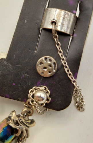 Juego de pendientes dragón "plateado" con brazalete de cristal IOP - Imagen 4 de 6