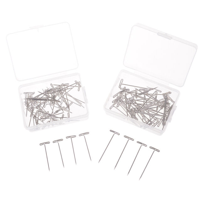 50Pcs metal 32/38mm long t pins for modelling macrame wigs sewing DIY craf N*AU 50Pcs metal 32/38mm long t pins for modelling macrame wigs sewing DIY craf N*AU