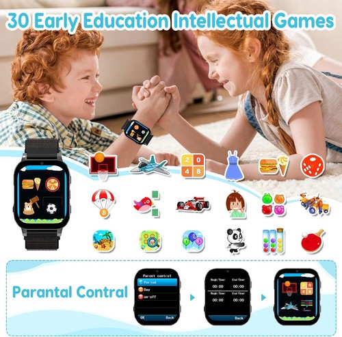 Kids Smart Watch for 4-12Y Boy Girls with 30 Puzzle Games Camera Music Pedometer - Picture 5 of 41