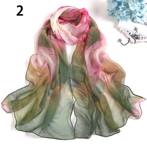 Women Floral Satin Silk Scarf Scarves Long Scarf Face Headscarf Wrap Shawl - Picture 13 of 49