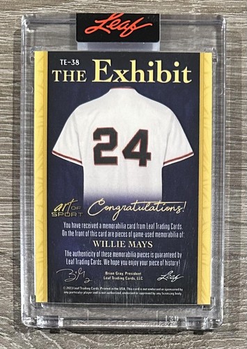 2023 Leaf Art of Sport - The Exhibit Purple #TE-38 Willie Mays #6/7 - Picture 2 of 2